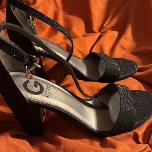 G by Guess Glitter Black Heels